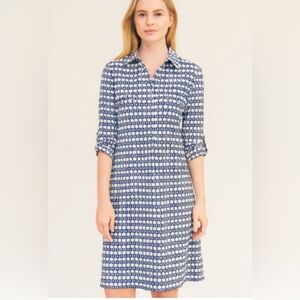 J. McLaughlin EUC Lawrence Shirt Dress Aberdeen Geometric Catalina Cloth